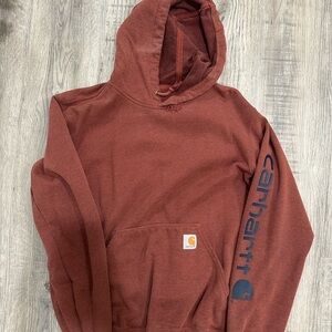 Carhartt Men's Rust Hoodie with Logo